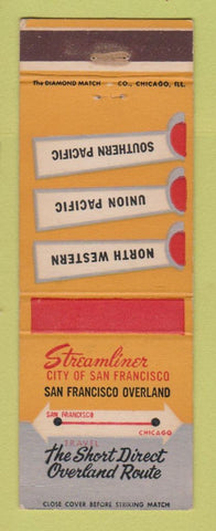 Matchbook Cover - Streamliner City of San Francisco Railroad WEAR
