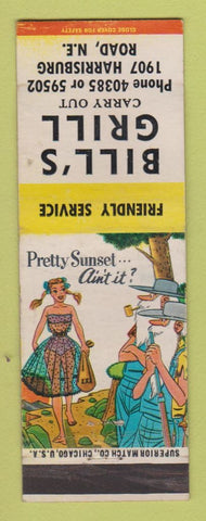 Matchbook Cover - Bill's Grill Harrisburg? PA hillbilly WEAr