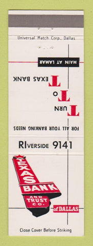 Matchbook Cover - Texas Bank and Trust Dallas TX