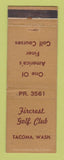 Matchbook Cover - Fircrest Golf Club Tacoma WA