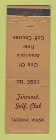 Matchbook Cover - Fircrest Golf Club Tacoma WA