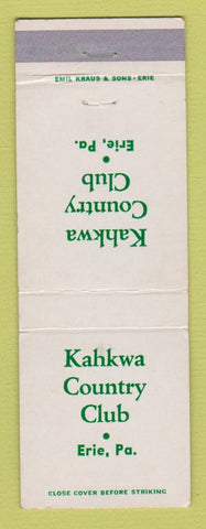 Matchbook Cover - Kahkwa Country Club Erie PA