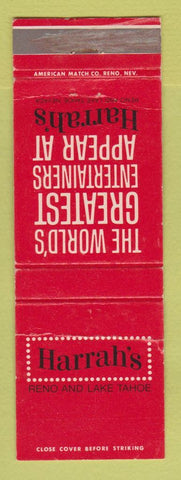 Matchbook Cover - Harrah's Casino Reno Lake Tahoe NV Andy Griffith Dean Martin