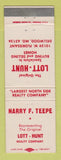 Matchbook Cover - Lott Hunt Real Estate Harry Teepe Dellwood MO