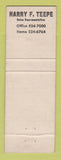 Matchbook Cover - Lott Hunt Real Estate Harry Teepe Dellwood MO