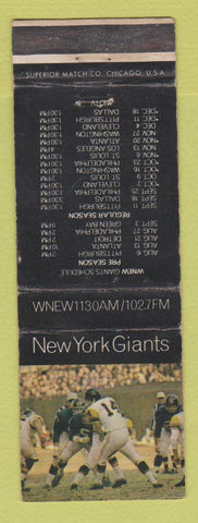 Matchbook Cover - New York Giants Football Schedule WNEW Radio Palisades Park