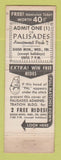 Matchbook Cover - New York Giants Football Schedule WNEW Radio Palisades Park