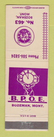 Matchbook Cover - Elks Lodge Bozeman MT