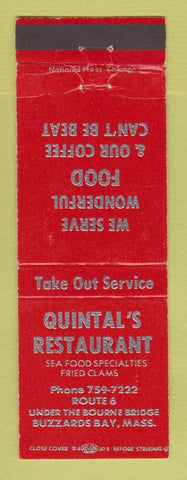 Matchbook Cover - Quintal's Restaurant Buzzards Bay MA
