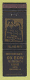 Matchbook Cover - Don Reinhold's Ox Bow Restaurant Northwood NH