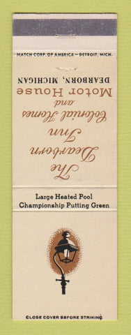 Matchbook Cover - Dearborn Inn Colonial Homes Motor House Dearborn MI