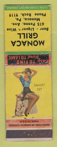 Matchbook Cover - Monaca Grill Monaca PA pinup WORN