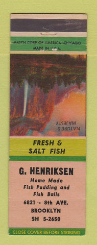 Matchbook Cover - G Henriksen Restaurant Brooklyn NY