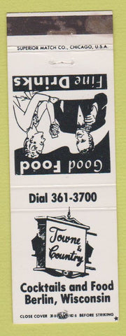 Matchbook Cover - Towne & Country Restaurant Berlin WI