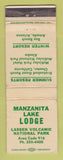 Matchbook Cover - Manzanita Lake Lodge CA WORN