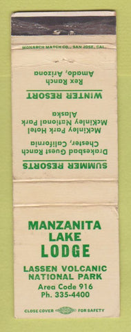 Matchbook Cover - Manzanita Lake Lodge CA WORN