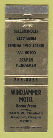 Matchbook Cover - Windjammer Motel Newport OR GOLD