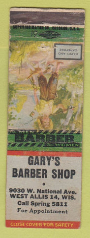 Matchbook Cover - Gary's Barber Shop West Allis WI