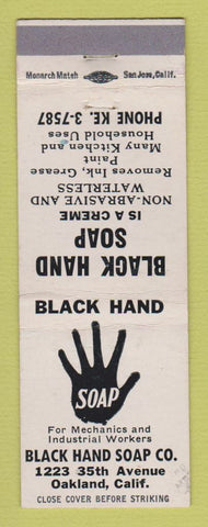 Matchbook Cover - Black Hand Soap Oakland CA