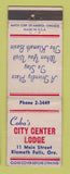Matchbook Cover - Cobo's City Center Lodge Klamath Falls OR POOR