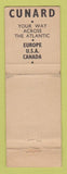 Matchbook Cover - Cunard Cruise Lines WEAR
