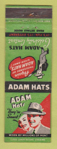 Matchbook Cover - Adam Hats Celebrity Contest