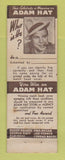 Matchbook Cover - Adam Hats Celebrity Contest