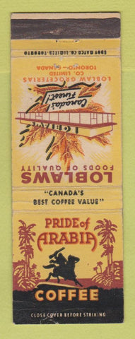 Matchbook Cover - Loblaws Grocery Pride of Arabia Coffee Toronto ON