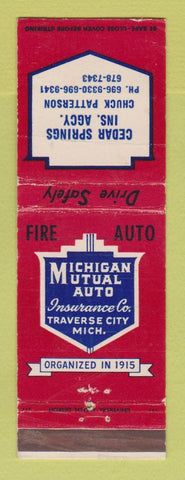 Matchbook Cover Michigan Mutual Insurance Cedar Springs MI Chuck Patterson WEAR