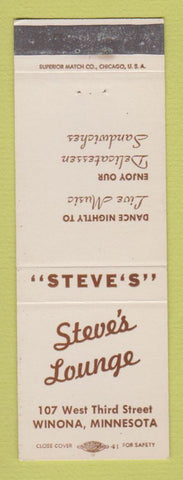 Matchbook Cover - Steve's Lounge Winona MN