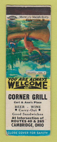 Matchbook Cover - Corner Grill Cambridge OH WEAR