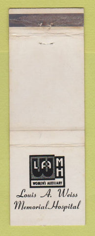Matchbook Cover - Louis A Weiss Memorial Hospital Chicago IL WEAR