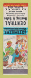 Matchbook Cover - Central Heating Sales Canton OH roofing siding hillbilly WORN
