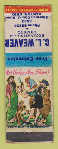 Matchbook Cover - CL Weaver Excavating Catnon OH hillbilly WORN