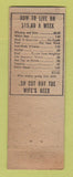Matchbook Cover - CL Weaver Excavating Catnon OH hillbilly WORN