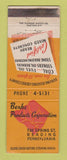 Matchbook Cover - Berks Products Cement Reading PA WEAR