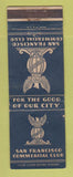 Matchbook Cover - San Francisco CA Commercial Club WEAR
