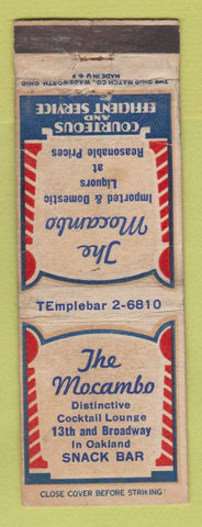 Matchbook Cover - The Mocambo Snack Bar Oakland CA WORN