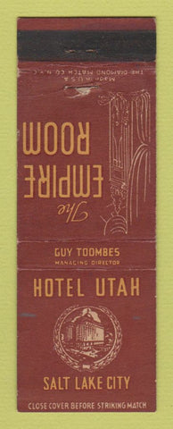 Matchbook Cover - Hotel Utah Salt Lake City UT Empire Room