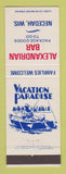 Matchbook Cover - Alexandrian Bar Necedah WI