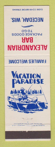 Matchbook Cover - Alexandrian Bar Necedah WI