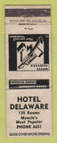 Matchbook Cover - Hotel Delaware Muncie IN WORN