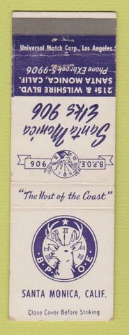 Matchbook Cover - Elks Lodge Santa Monica CA