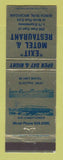 Matchbook Cover - Exit Motel Restaurant Birch Run MI WEAR