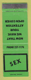 Matchbook Cover - Ken's Bar Madison WI sex joke GREEN