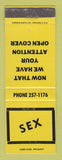 Matchbook Cover - Ken's Bar Madison WI sex joke YELLOW