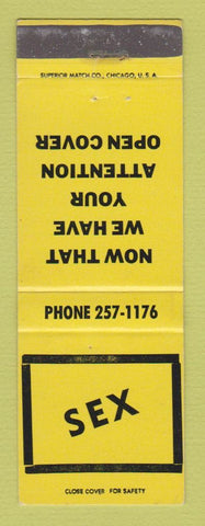 Matchbook Cover - Ken's Bar Madison WI sex joke YELLOW