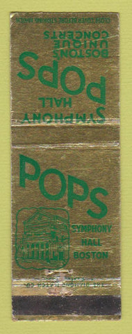 Matchbook Cover - Symphony Hall Boston Pops MA WEAR