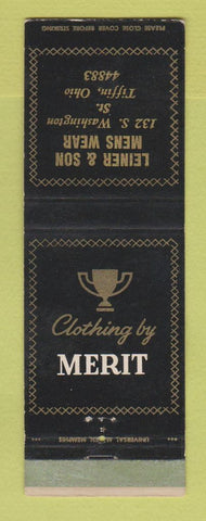 Matchbook Cover - Merit Men's clothes Leiner & Son Tiffin OH WEAR