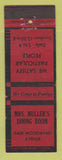 Matchbook Cover - Mrs Muller's Dining Room Detroit? MI WEAR